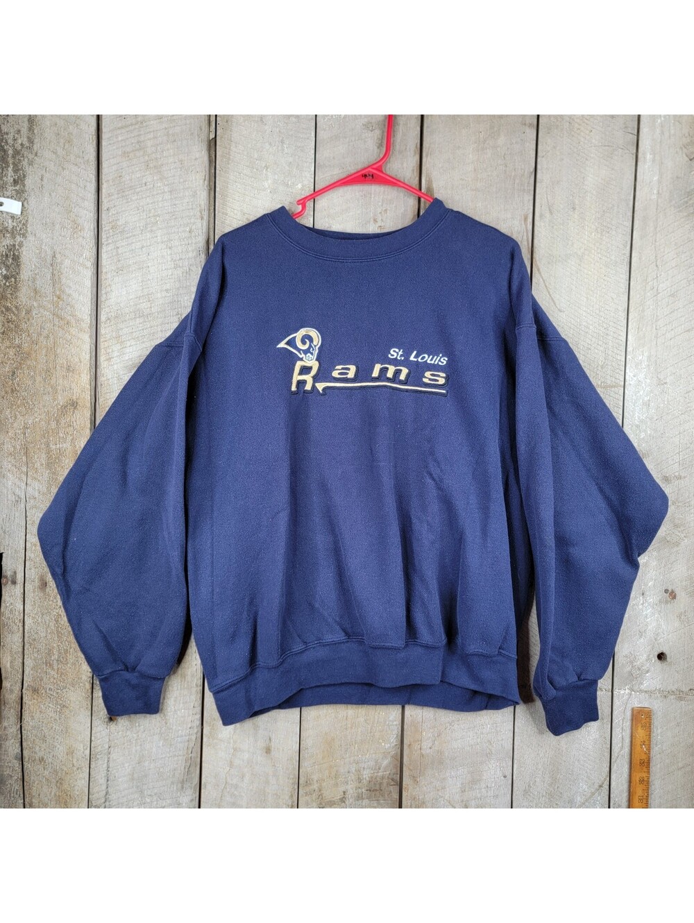 Vintage Puma St Louis Rams Sweatshirt XL Navy NFL Crewneck Embroidered Logo
